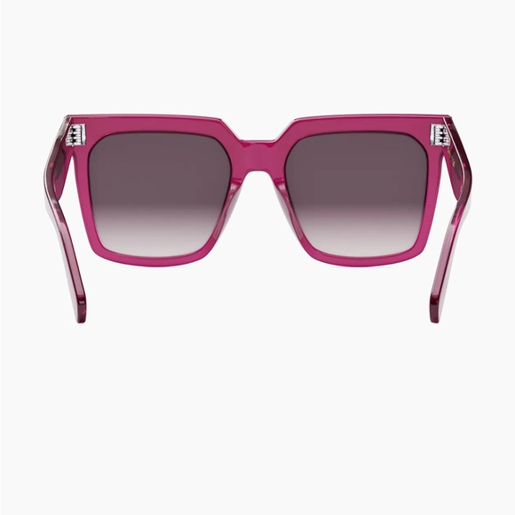 NEW🚨Celine Bold 3 Dots 55MM Oversized Square Sunglasses Shiny Violet/Gradient - Picture 6 of 16